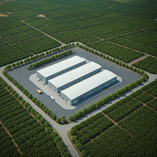 Vista satelital de zona logística agrícola en Tucumán
